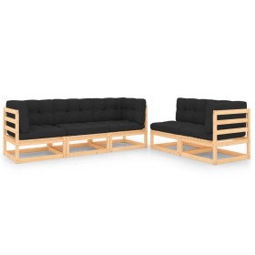 5-piece garden furniture set with solid pine wood cushions by vidaXL, Garden sets - Ref: Foro24-3083788, Price: 439,15 €, Dis...