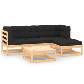 5-piece garden furniture set with solid pine wood cushions by vidaXL, Garden sets - Ref: Foro24-3083783, Price: 320,36 €, Dis...