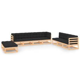 Garden furniture set 9 pieces and cushions solid pine wood by vidaXL, Garden sets - Ref: Foro24-3083825, Price: 771,99 €, Dis...