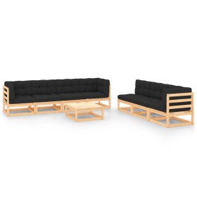 Garden furniture 8 pieces and solid pine wood cushions by vidaXL, Garden sets - Ref: Foro24-3083798, Price: 702,99 €, Discoun...