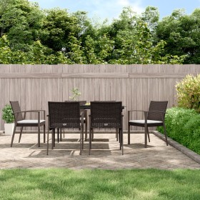 Kissen für Gartenstühle, 6 Stück, braunes synthetisches Rattan, 56,5 x 57 x 83 cm von vidaXL, Gartenstühle - Ref: Foro24-3187...