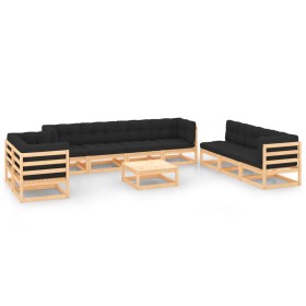 Garden furniture set 10 pieces and cushions solid pine wood by vidaXL, Garden sets - Ref: Foro24-3083811, Price: 847,99 €, Di...