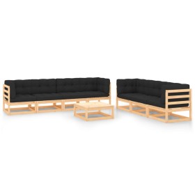 Garden furniture 8 pieces and cushions solid pine wood by vidaXL, Garden sets - Ref: Foro24-3083805, Price: 663,49 €, Discoun...