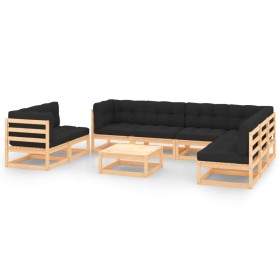 9-piece garden furniture set with solid pine wood cushions by vidaXL, Garden sets - Ref: Foro24-3083829, Price: 774,85 €, Dis...