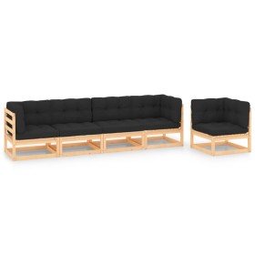 5-piece garden furniture set with solid pine wood cushions by vidaXL, Garden sets - Ref: Foro24-3083819, Price: 436,45 €, Dis...