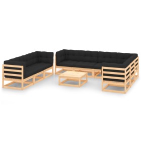 Garden furniture set 10 pieces and cushions solid pine wood by vidaXL, Garden sets - Ref: Foro24-3083835, Price: 847,99 €, Di...