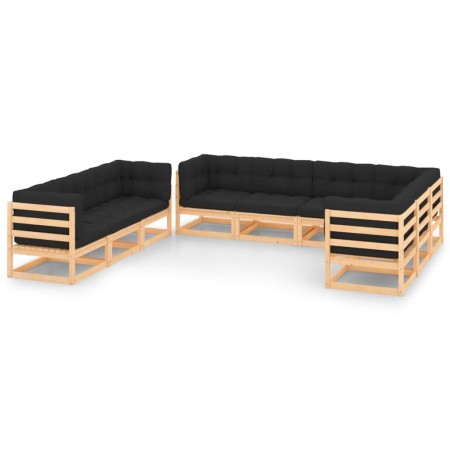 9-piece garden furniture set with solid pine wood cushions by vidaXL, Garden sets - Ref: Foro24-3083834, Price: 822,20 €, Dis...