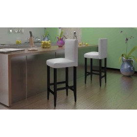 Taburetes de cocina 4 unidades cuero artificial blanco de vidaXL, Taburetes de cocina - Ref: Foro24-160719, Precio: 361,99 €,...