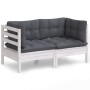 2-Sitzer-Gartensofa mit anthrazitgrauen Kissen aus Kiefernholz von vidaXL, Outdoor-Sofas - Ref: Foro24-3096011, Preis: 204,99...