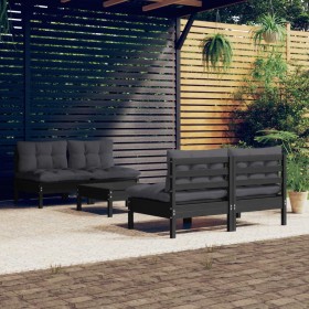 Garden furniture 5 pieces with anthracite pine wood cushions by vidaXL, Garden sets - Ref: Foro24-3096008, Price: 454,05 €, D...