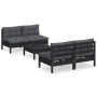 Garden furniture 5 pieces with anthracite pine wood cushions by vidaXL, Garden sets - Ref: Foro24-3096008, Price: 454,05 €, D...