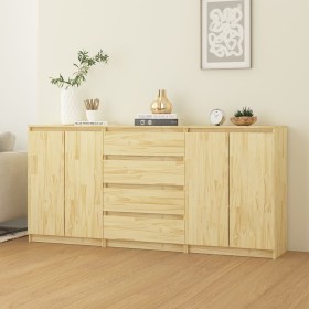 Hilfsschränke 3 Einheiten aus massivem Kiefernholz von vidaXL, Sideboards - Ref: Foro24-3094812, Preis: 251,15 €, Rabatt: %