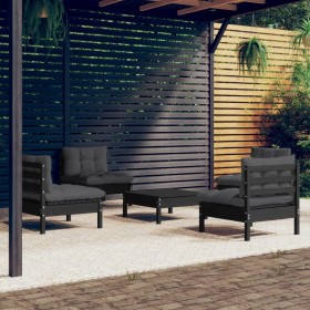 Garden furniture 5 pieces with anthracite pine wood cushions by vidaXL, Garden sets - Ref: Foro24-3096038, Price: 454,08 €, D...