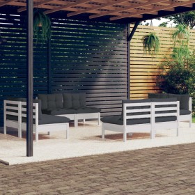 Garden furniture 8 pieces with anthracite pine wood cushions by vidaXL, Garden sets - Ref: Foro24-3096041, Price: 658,86 €, D...