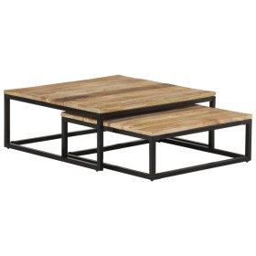 Stackable coffee tables 2 units solid mango wood by vidaXL, Coffee table - Ref: Foro24-320389, Price: 156,99 €, Discount: %