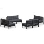 Garden furniture 8 pieces with anthracite pine wood cushions by vidaXL, Garden sets - Ref: Foro24-3096044, Price: 749,89 €, D...