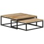 Stapelbare Couchtische 2 Einheiten aus massivem Mangoholz von vidaXL, Couchtisch - Ref: Foro24-320389, Preis: 159,42 €, Rabat...