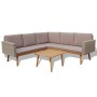 Set de muebles de jardín 4 piezas y cojines ratán PE gris de vidaXL, Conjuntos de jardín - Ref: Foro24-43133, Precio: 367,42 ...