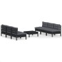 Garden furniture 7 pieces with anthracite pine wood cushions by vidaXL, Garden sets - Ref: Foro24-3096098, Price: 690,62 €, D...