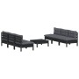 Garden furniture 7 pieces with anthracite pine wood cushions by vidaXL, Garden sets - Ref: Foro24-3096098, Price: 690,62 €, D...