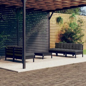 Gartenmöbel 6-teilig mit anthrazitfarbenen Kiefernholzkissen von vidaXL, Gartensets - Ref: Foro24-3096092, Preis: 554,99 €, R...