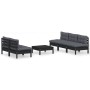 Garden furniture 6 pieces with anthracite pine wood cushions by vidaXL, Garden sets - Ref: Foro24-3096092, Price: 552,61 €, D...