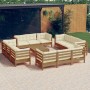 Gartenmöbel 13 Stück Kissen aus cremefarbenem Kiefernholz von vidaXL, Gartensets - Ref: Foro24-3096073, Preis: 1,00 €, Rabatt: %