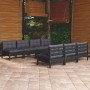 Muebles de jardín 8 pzas con cojines antracita madera de pino de vidaXL, Conjuntos de jardín - Ref: Foro24-3096140, Precio: 7...