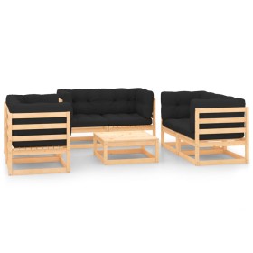 7-piece garden furniture set with solid pine wood cushions by vidaXL, Garden sets - Ref: Foro24-3083766, Price: 529,99 €, Dis...