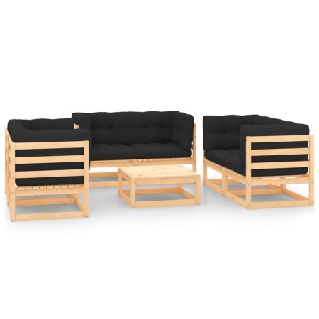 7-piece garden furniture set with solid pine wood cushions by vidaXL, Garden sets - Ref: Foro24-3083766, Price: 536,15 €, Dis...