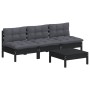 Garden furniture 4 pieces with anthracite pine wood cushions by vidaXL, Garden sets - Ref: Foro24-3096086, Price: 365,67 €, D...