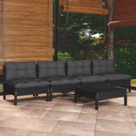 Garden furniture 5 pieces with anthracite pine wood cushions by vidaXL, Garden sets - Ref: Foro24-3096134, Price: 454,05 €, D...