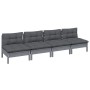 4-seater garden sofa with anthracite gray pine wood cushions by vidaXL, Outdoor sofas - Ref: Foro24-3096126, Price: 360,00 €,...