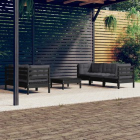 Garden furniture 6 pieces with anthracite pine wood cushions by vidaXL, Garden sets - Ref: Foro24-3096116, Price: 548,03 €, D...