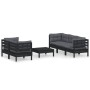 Garden furniture 6 pieces with anthracite pine wood cushions by vidaXL, Garden sets - Ref: Foro24-3096116, Price: 548,11 €, D...