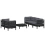 Garden furniture 6 pieces with anthracite pine wood cushions by vidaXL, Garden sets - Ref: Foro24-3096116, Price: 548,11 €, D...