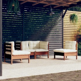 4-piece garden furniture set with solid pine wood cushions by vidaXL, Garden sets - Ref: Foro24-3096175, Price: 375,99 €, Dis...