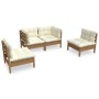 4-piece garden furniture set with solid pine wood cushions by vidaXL, Garden sets - Ref: Foro24-3096175, Price: 375,99 €, Dis...