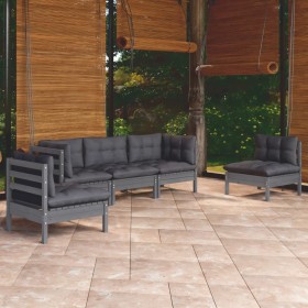 5-teiliges Gartenmöbel-Set mit Kissen aus massivem Kiefernholz von vidaXL, Gartensets - Ref: Foro24-3096186, Preis: 452,99 €,...