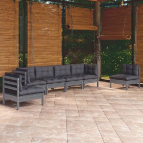 6-piece garden furniture set with solid pine wood cushions by vidaXL, Garden sets - Ref: Foro24-3096198, Price: 547,43 €, Dis...