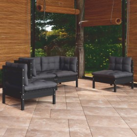 4-piece garden furniture set with solid pine wood cushions by vidaXL, Garden sets - Ref: Foro24-3096176, Price: 368,76 €, Dis...