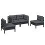 4-piece garden furniture set with solid pine wood cushions by vidaXL, Garden sets - Ref: Foro24-3096176, Price: 368,51 €, Dis...