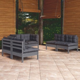 Garden furniture 6 pieces with cushions made of solid pine wood by vidaXL, Garden sets - Ref: Foro24-3096210, Price: 547,83 €...