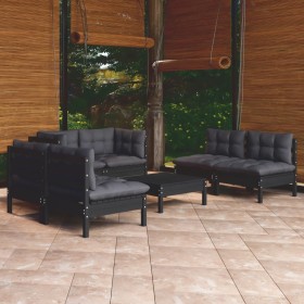 Garden furniture set 7 pieces and cushions solid pine wood by vidaXL, Garden sets - Ref: Foro24-3096218, Price: 630,19 €, Dis...