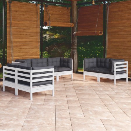 7-piece garden furniture set with cushions, made of solid pine wood. by vidaXL, Garden sets - Ref: Foro24-3096257, Price: 649...