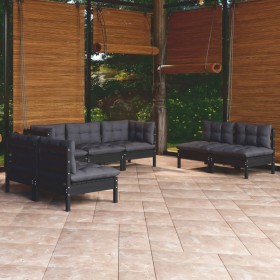 Garden furniture set 7 pieces and cushions solid pine wood by vidaXL, Garden sets - Ref: Foro24-3096224, Price: 648,39 €, Dis...