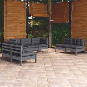 7-piece garden furniture set with solid pine wood cushions by vidaXL, Garden sets - Ref: Foro24-3096222, Price: 632,99 €, Dis...