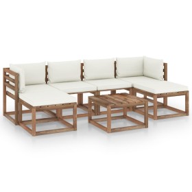 7-piece pallet garden furniture with impregnated wood cushions by vidaXL, Garden sets - Ref: Foro24-3067466, Price: 423,33 €,...