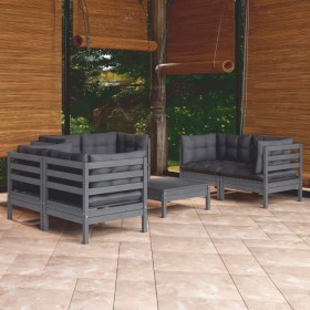 Gartenmöbel-Set 7-teilig und Kissen aus massivem Kiefernholz von vidaXL, Gartensets - Ref: Foro24-3096252, Preis: 589,06 €, R...