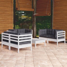 Muebles de jardín 7 pzas con cojines madera maciza de pino de vidaXL, Conjuntos de jardín - Ref: Foro24-3096251, Precio: 642,...